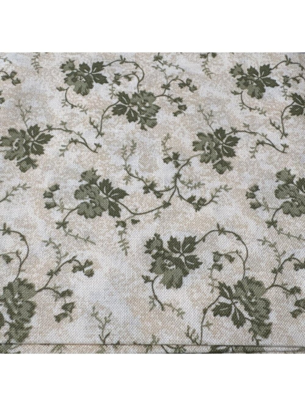 Green Floral Cotton Fat Quarter 18x22 Fabric Quilting Sewing
